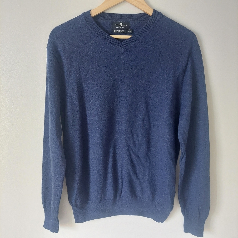 Marc Ecko Cut & Sew Wool Sweater, Size XL, 100% Merino Wool, Blue